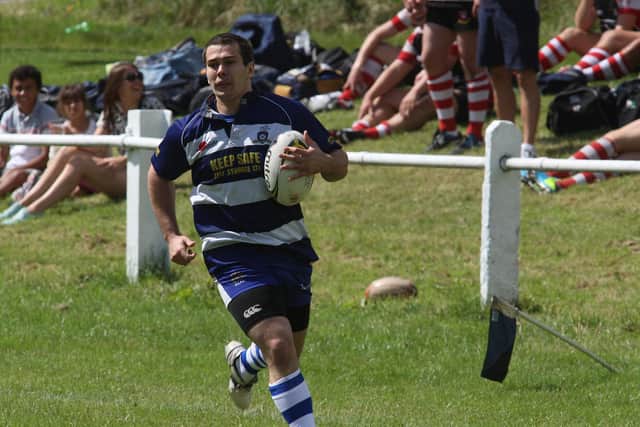 Ben Benn playing rugby sevens for Halifax Dukes in 2014