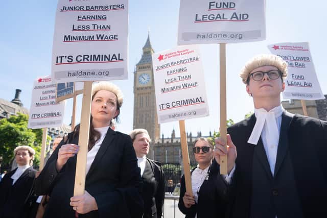 The Criminal Bar Association is demanding a 25 per cent rise in pay for legal aid work, where barristers represent defendants who cannot afford lawyers