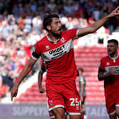 Goal-getter: Matt Crooks celebrates scoring what would eventually prove to be Middlesbrough’s match-winner. (Picture: PA)