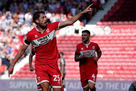 Goal-getter: Matt Crooks celebrates scoring what would eventually prove to be Middlesbrough’s match-winner. (Picture: PA)