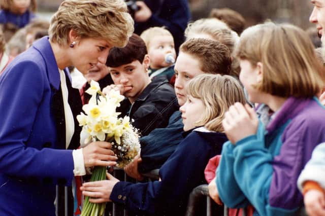 Princess Diana on a visit to South Yorkshire in 1993.