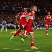 Middlesbrough's Riley McGree celebrates his winner. Picture: PA