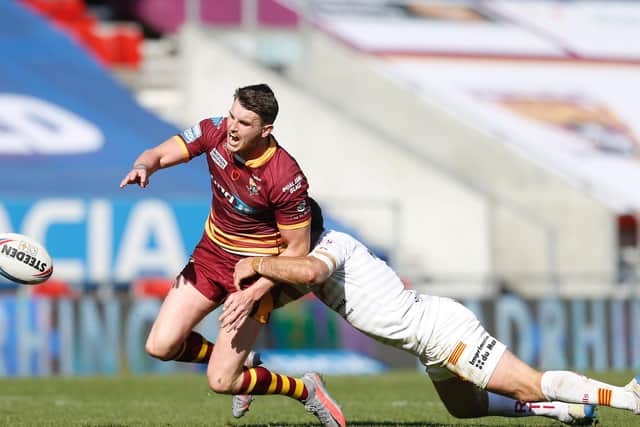 Huddersfield Giants' Lee Gaskell takes on Catalans (ED SYKES/SWPIX)