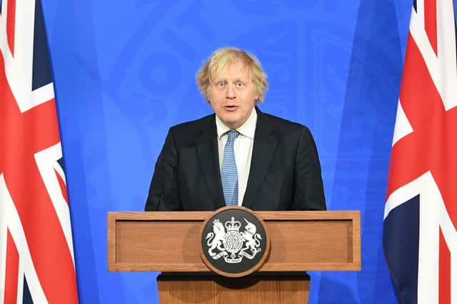 Prime Minister Boris Johnson, during a media briefing in Downing Street, London, on coronavirus (Covid-19). Photo: PA