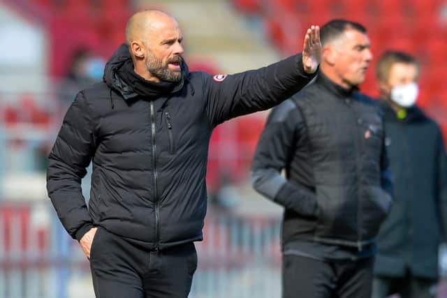 FRUSTRATION: Rotherham United manager Paul Warne instructs from the sidelines in the defeat to Wycombe. Picture: Dean Atkins.