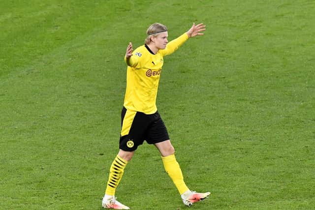 TOP OF THE GAME: Borussia Dortmund's Erling Haaland, pictured in action against Sevilla. Picture: AP/Martin Meissner