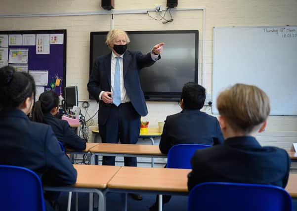 Boris Johnson during a recent school visit.