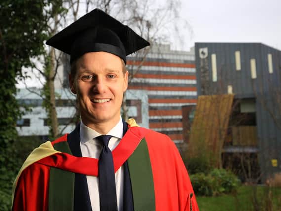 BBC presenter and University of Sheffield graduate Dan Walker received an Honorary Doctorate during the University of Sheffield’s Winter Graduation week in 2019