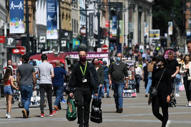 Leeds city centre last year after lockdown measures were lifted. Pic: James Hardisty