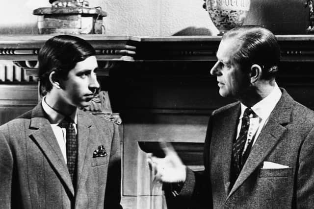 Prince Philip pictured with Prince Charles at Sandringham in 1969.