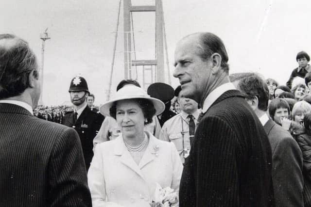 Prince Philip and The Queen at the opening of the Humber Bridge