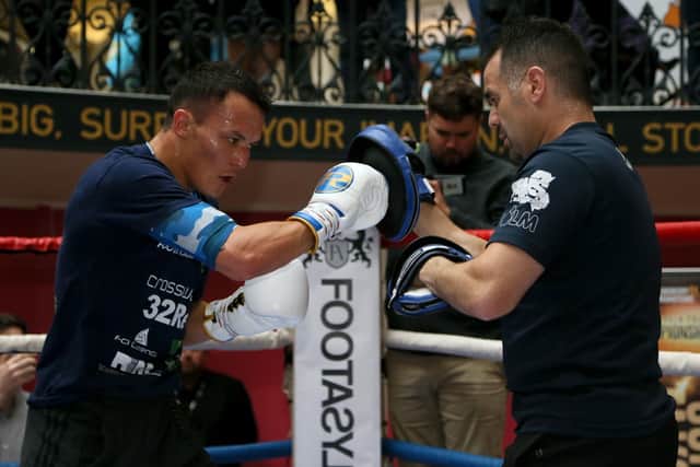 Josh Warrington during the public workout at Leeds Corn Exchange in October 2019. He hopes to fight in front of fans once again later this year. Picture: Richard Sellers/PA
