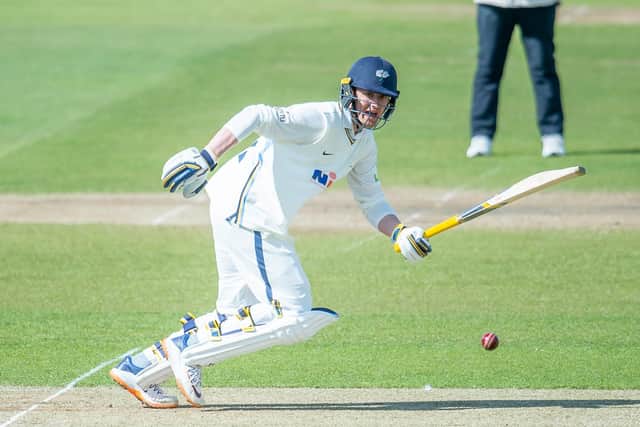 SHORT STAY: Yorkshire's Tom Kohler-Cadmore takes a run against Glamorgan. Picture by Allan McKenzie/SWpix.com