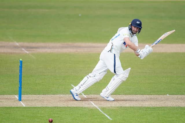 LEADING MAN: Yorkshire's Adam Lyth turns one through square leg on day two, top-scoring in the hosts' first innings' reply. Picture by Allan McKenzie/SWpix.com