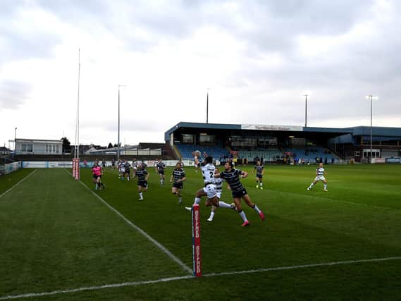 Hull FC's Bureta Faraimo in action against Featherstone Rovers. (Photo by George Wood/Getty Images)