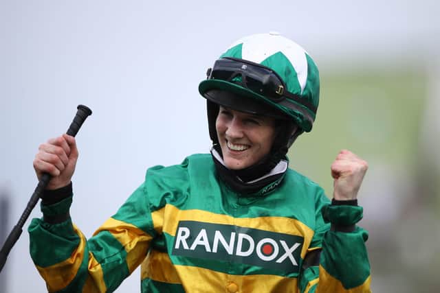 This was Rachael Blackmore immediately after winning the Randox Grand National on Minella Times.