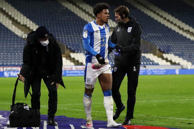 BACK IN TRAINING: Huddersfield Town's Josh Koroma is edging towards a return to action after suffering a long-term injury earlier in the season.  Picture: Martin Rickett/PA Wire.