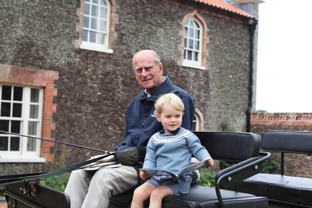 The Duke of Edinburgh with Prince George, taken by the Duchess of Cambridge in Norfolk in 2015