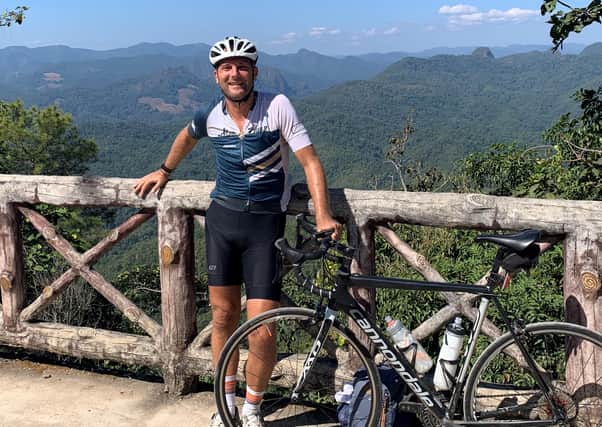Bruce HAxton from Harrogate who now lives in Thailand. Bruce is cycling 2,300kms in the country to raise funds for an elephant home Picture:The Tuk Tuk Club