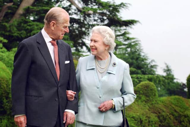 The Queen and Duke of Edinburgh on their diamond wedding anniversary in 1997.