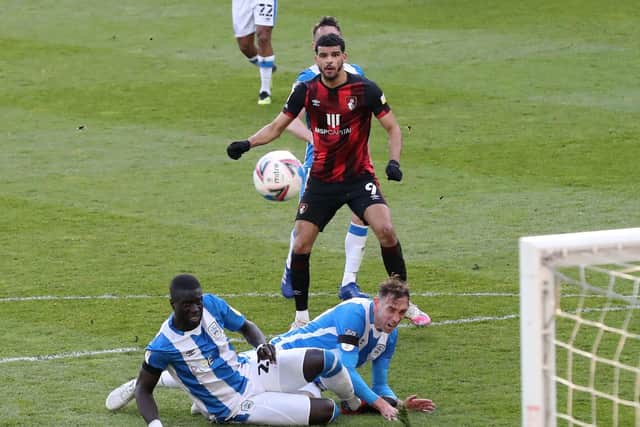 AFC Bournemouth's Dominic Solanke scores their side's second goal.