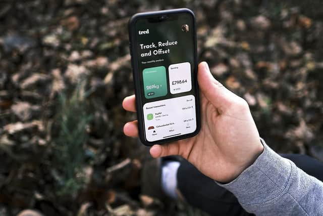 The Tred allows users to track and measure their carbon footprint.