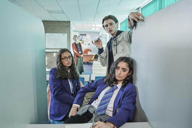 Robyn Cara, Ryan Dean and Yasmin Al-Khudhairi appear in Channel 4's new series of Ackley Bridge.