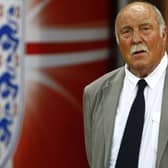 Jimmy Greaves makes his way on to the pitch at half time to collect his 1966 World Cup winners medal. Tottenham's record goalscorer Jimmy Greaves has died at the age of 81, the club have announced. (Picture: Sean Dempsey/PA Wire)