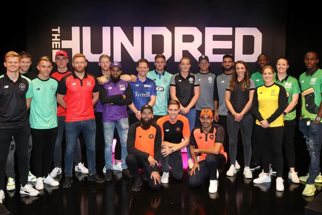 Players for the eight teams in The Hundred line up following The Hundred Draft (Picture: Christopher Lee/Getty Images for ECB)