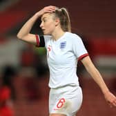 England’s Leah Williamson shows her frustration during the women’s international friendly with Canada. Picture: PA