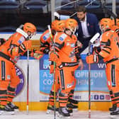 NOW HEAR THIS: Head coach Aaron Fox instructs his Sheffield Steelers players at the National Ice Centre. Picture: Dean Woolley.