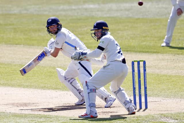 Adam Lyth hits out for Yorkshire during Day 3 of the LV=Insurance County Championship game between Kent and Yorkshire at the Spitfire Ground, St Lawrence, Canterbury (Picture: Max Flego)