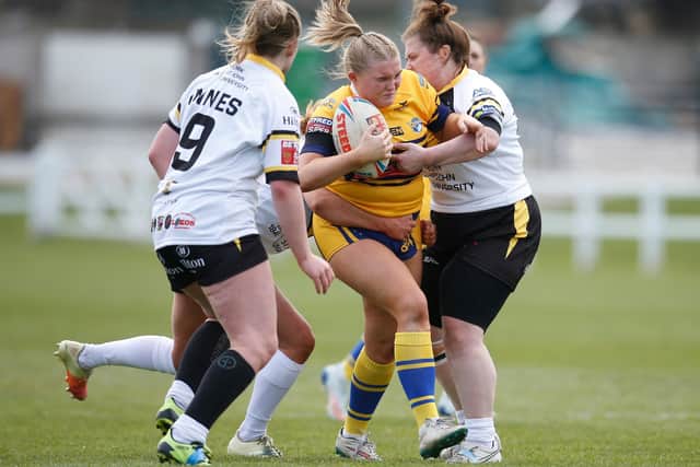 Leeds Rhinos' Zoe Hornby up against York City Knights (Picture: Ed Sykes/SWPiix.com)