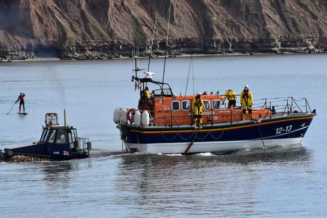 The lifeboat is launched in Filey on Sunday morning. Picture: RNLI/ Phill Andrews