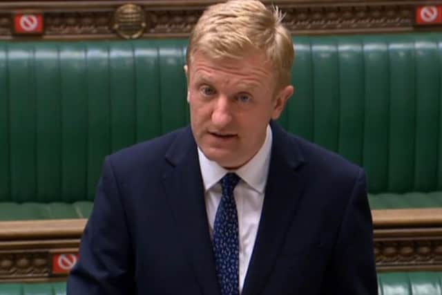 Culture Secretary Oliver Dowden speaking in the House of Commons, London, on the proposed European Super League. Photo: PA