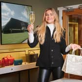 Rebecca Dransfield with the replica of her beloved stolen Prada handbag. The story can be seen in Second Hand for 50 Grand on Channel 4.