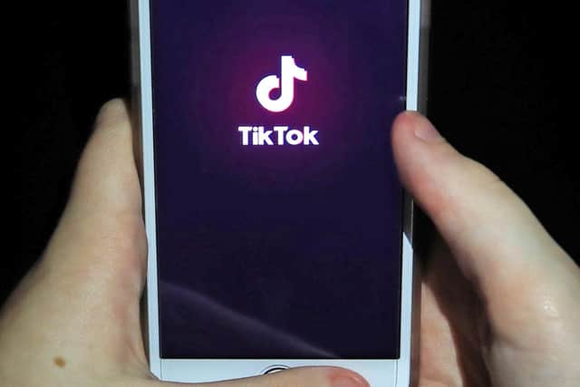 The TikTok app on a smartphone.