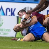 BACK IN THE GAME: Leeds Rhinos' Ash Handley was injured in the tackle Huddersfield Giants' Jake Wardle.  Picture:Tony Johnson