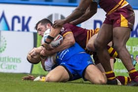 BACK IN THE GAME: Leeds Rhinos' Ash Handley was injured in the tackle Huddersfield Giants' Jake Wardle.  Picture:Tony Johnson