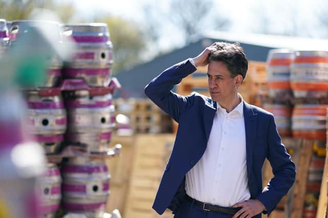 Ed Miliband, Shadow Secretary of State for Business, Energy and Industrial Strategy visits the Ilkley brewery, in Ilkley West Yorkshire, to show support for Tracy Brabin as she campaigns to become the Labour candidate in the West Yorkshire mayoral election. Photo credit should read: Ian Forsyth/PA Wire