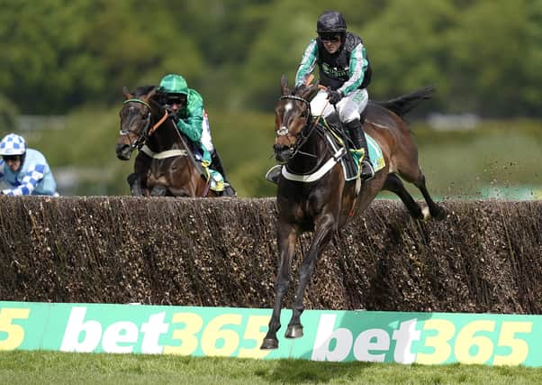 Nico de Boinville riding Altior clears the last to win The bet365 Celebration Steeple Chase at Sandown in April 2019 in Esher, England. Picture: Alan Crowhurst/Getty Images