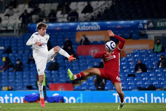 DIFFERENT LEVEL: Leeds United and Liverpool clashed at Elland Road on Monday night in the Premier League, while fans came together outside the stadium to protest at the proposed European Super League, a scheme which has since collapsed. Picture: Simon Hulme