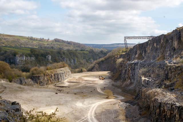 A train track at a quarry near Stoney Middleton in Derbyshire, that has been reported as a location for the latest Mission: Impossible film.Tom Cruise has been filling action scenes on top of a moving mock steam locomotive in the North York Moors in recent days.