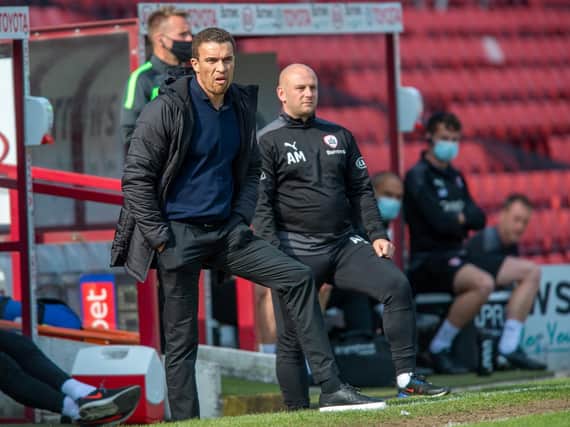 Barnsley head coach Valerien Ismael, pictured with Adam Murray in Saturday's home win over Rotherham United.