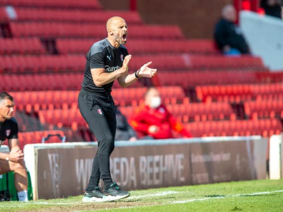 Rotherham United manager Paul Warne pictured on the touchline at Barnsley. PICTURE: BRUCE ROLLINSON.