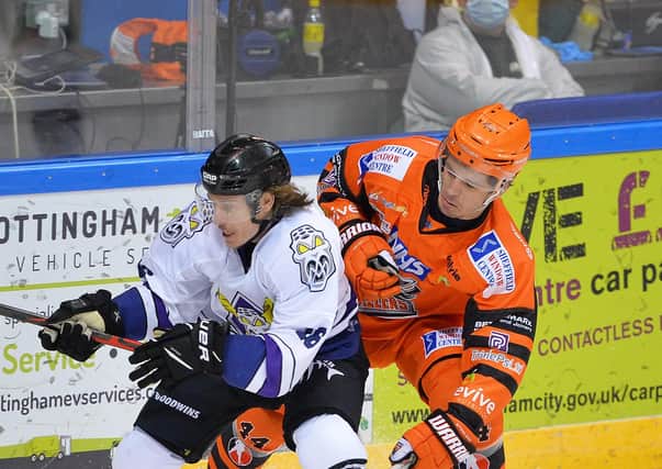 Steelers' Sam Jones, right. Picture courtesy of Dean Woolley.