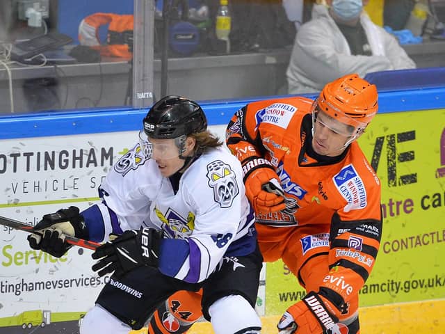 Steelers' Sam Jones, right. Picture courtesy of Dean Woolley.