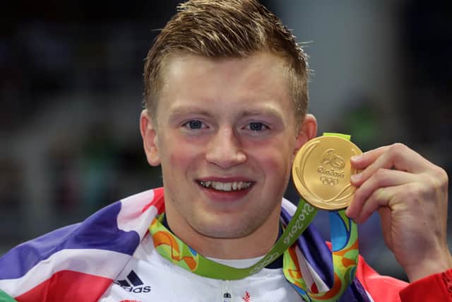 Great Britain's Adam Peaty with his gold medal following the Men's 100m breaststroke final at Rio (Picture: PA)