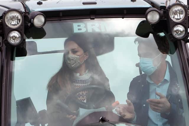 The Royal couple took it in turns to drive the tractor
