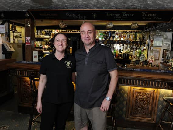 John Baker and his partner Nicola Dewsbury pictured inside The Masons Arms in 2012